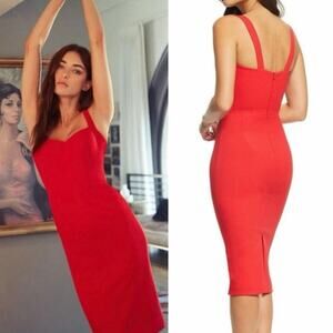 Dress The Population Nicole Sweetheart Sheath Dress In Garnet